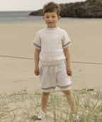 Viking Yarn Childrens T-Shirt and Shorts Knitting Pattern in Viking Wool Lotta DK 2614-4bP PDF DOWNLOAD