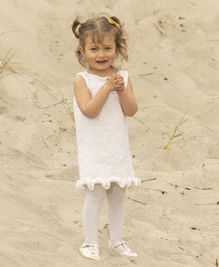 Viking Yarn Girls Dress Knitting Pattern in Viking Wool Lotta DK 2614-5P PDF DOWNLOAD