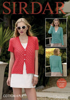 Sirdar Cardigan Knitting Pattern in Sirdar Cotton 4ply 7911P PDF DOWNLOAD