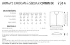 Sirdar Cardigan Knitting Pattern in Sirdar Cotton DK 7914P PDF DOWNLOAD