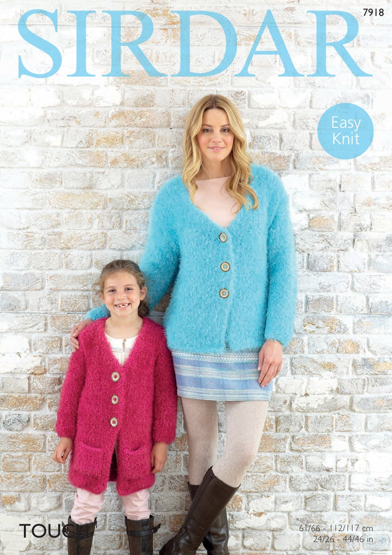 Sirdar Cardigans Knitting Pattern in Sirdar Touch Chunky 7918P PDF DOWNLOAD