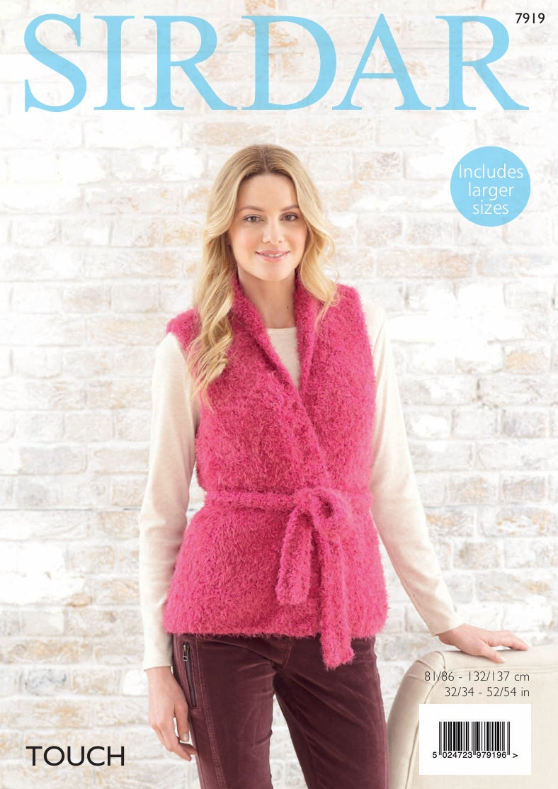 Sirdar Waistcoat and Jacket Knitting Pattern in Sirdar Touch Chunky 7919P PDF DOWNLOAD