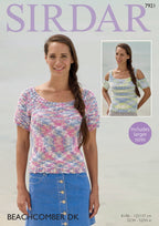 Sirdar Tops Knitting Pattern in Sirdar Beachcomber DK 7921P PDF DOWNLOAD