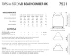 Sirdar Tops Knitting Pattern in Sirdar Beachcomber DK 7921P PDF DOWNLOAD