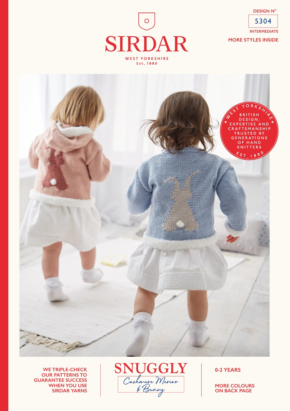 Sirdar Hooded & Roundneck Bunny Sweaters Knitting Pattern in DK 5304P PDF DOWNLOAD