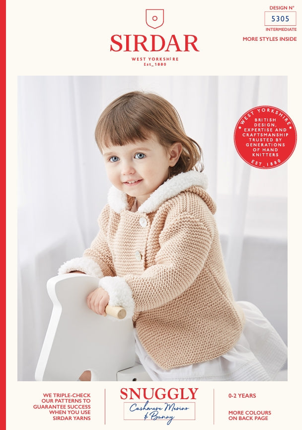 Sirdar Hooded Jacket Knitting Pattern in DK 5305P PDF DOWNLOAD