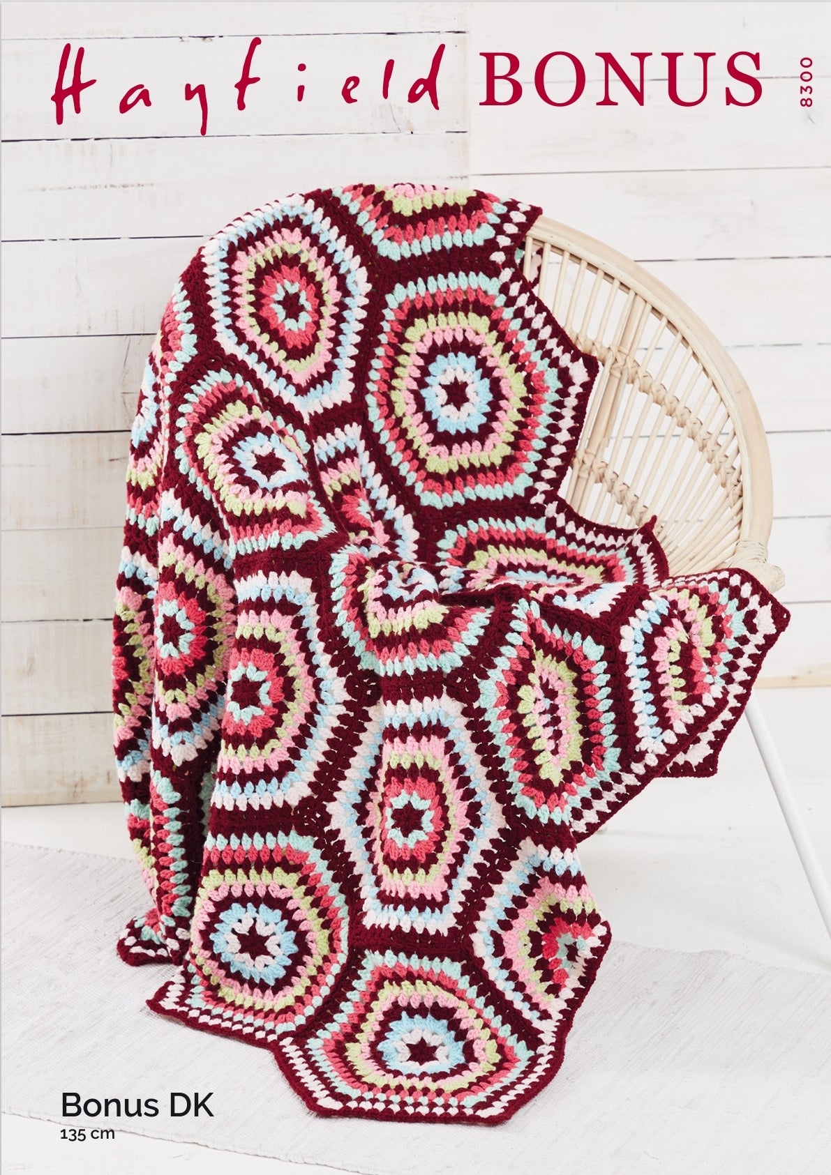 Hayfield Hexie Blanket Crochet Pattern in DK 8300P PDF DOWNLOAD