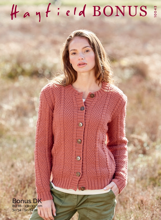 Hayfield Cardigan Knitting Pattern in DK 10043P PDF DOWNLOAD