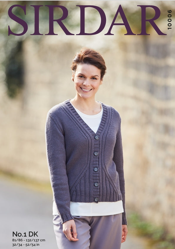Sirdar Cardigan Knitting Pattern in DK 10006P PDF DOWNLOAD