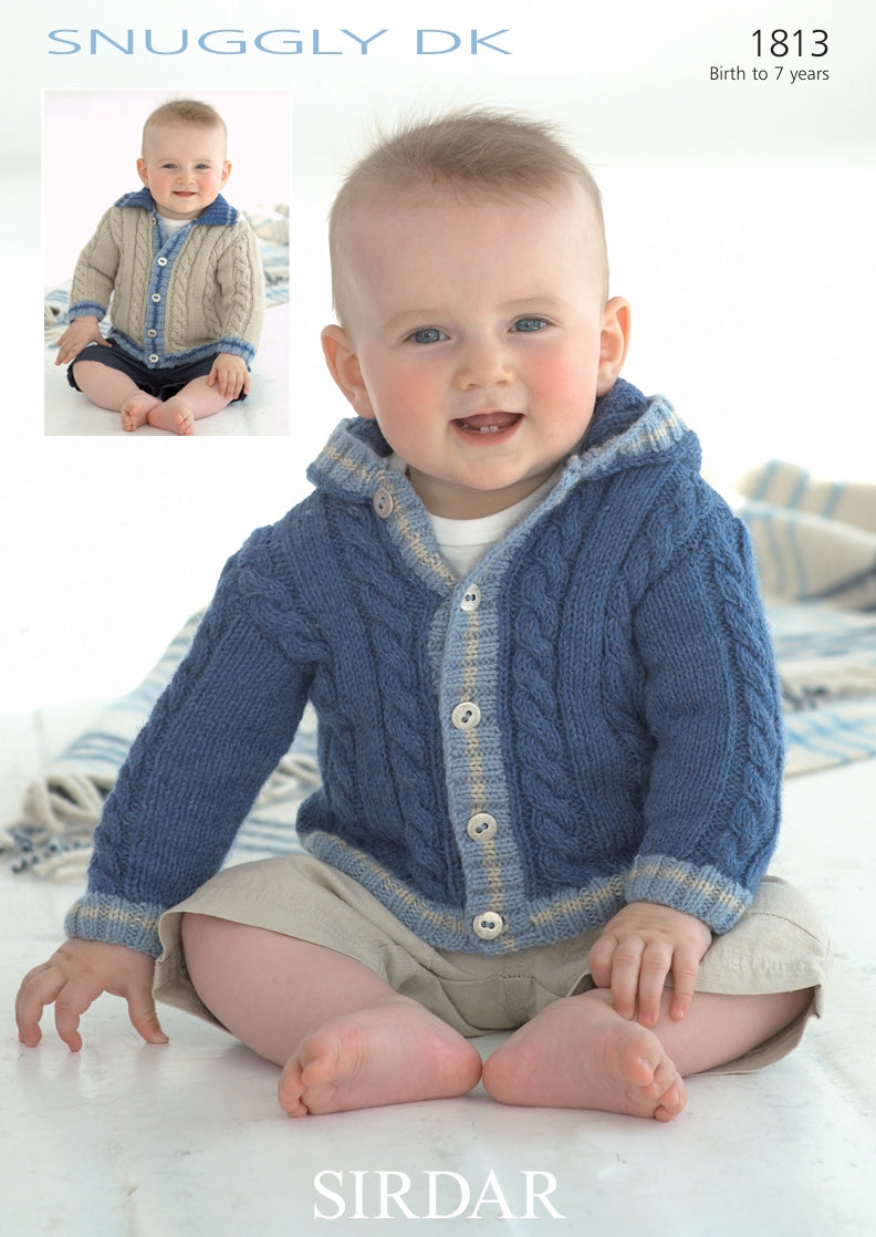 Sirdar Jackets Knitting Pattern in Snuggly DK 1813P PDF DOWNLOAD
