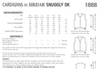 Sirdar Cardigans Knitting Pattern in Snuggly DK 1888P PDF DOWNLOAD
