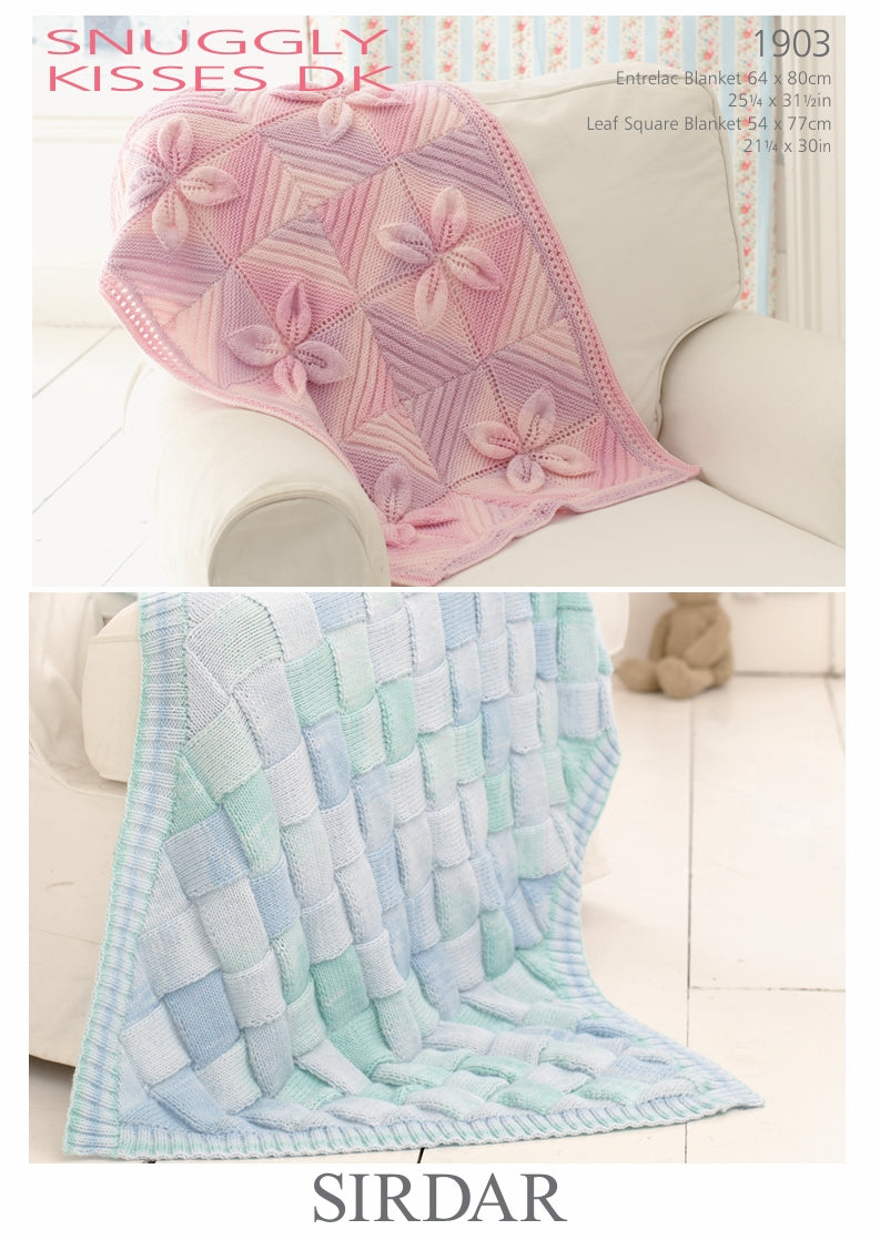 Sirdar Blankets Knitting Pattern in Snuggly Kisses DK 1903P PDF DOWNLOAD