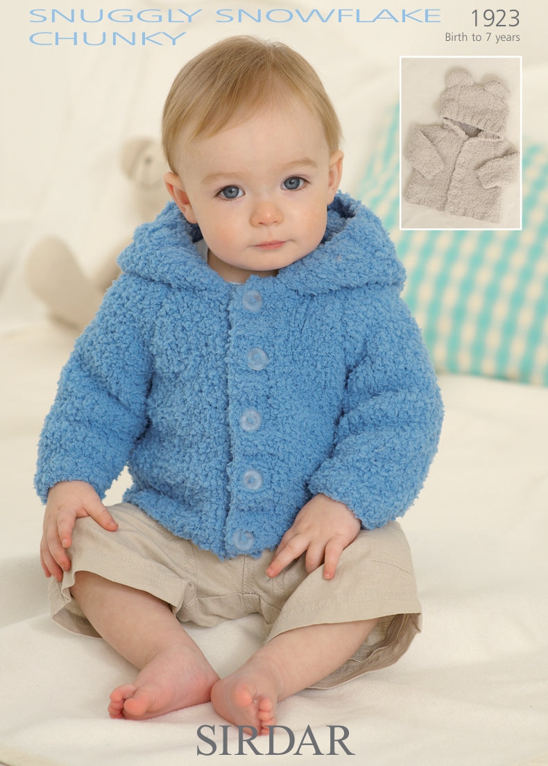 Sirdar Jackets Knitting Pattern in Snuggly Snowflake Chunky 1923P PDF DOWNLOAD