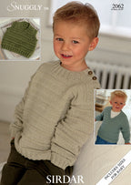 Sirdar Sweaters and Slipover Knitting Pattern in Snuggly DK 2062P PDF DOWNLOAD