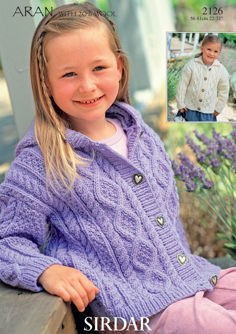 Sirdar Jackets Knitting Pattern in Aran with Wool 2126P PDF DOWNLOAD