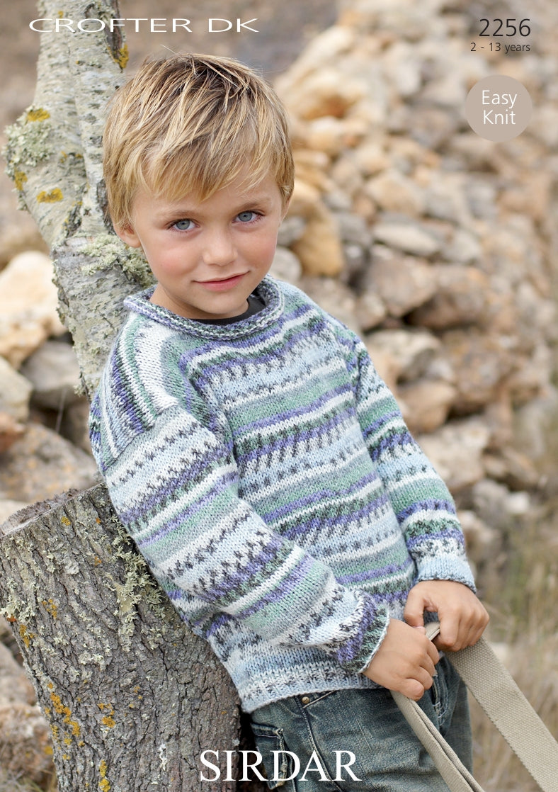 Sirdar Sweater Knitting Pattern in Crofter DK 2256P PDF DOWNLOAD