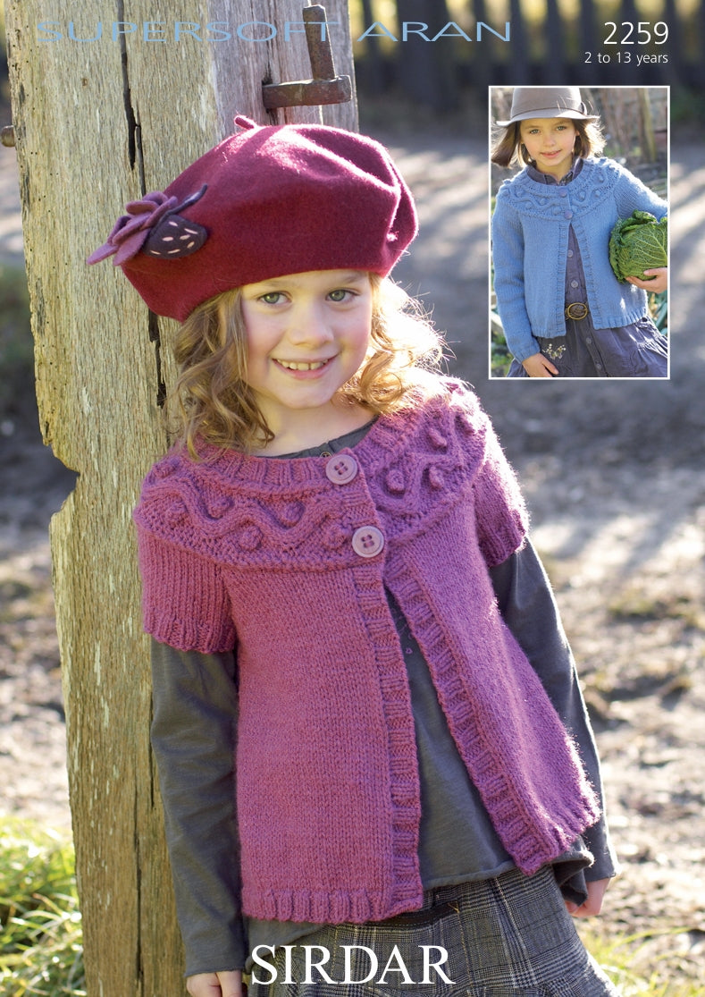 Sirdar Cardigan Knitting Pattern in Supersoft Aran 2259P PDF DOWNLOAD