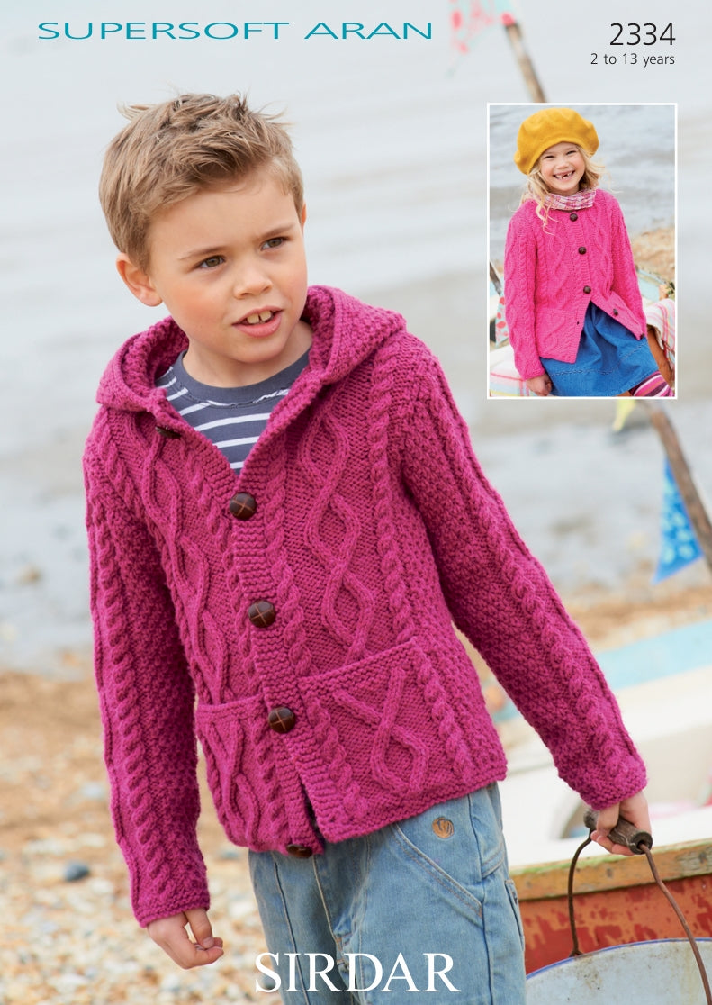 Sirdar Cardigans Knitting Pattern in Supersoft Aran 2334P PDF DOWNLOAD