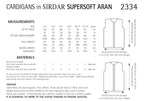 Sirdar Cardigans Knitting Pattern in Supersoft Aran 2334P PDF DOWNLOAD