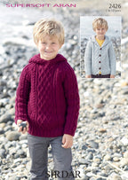 Sirdar Sweater and Hooded Cardigans Knitting Pattern in Supersoft Aran 2426P PDF DOWNLOAD