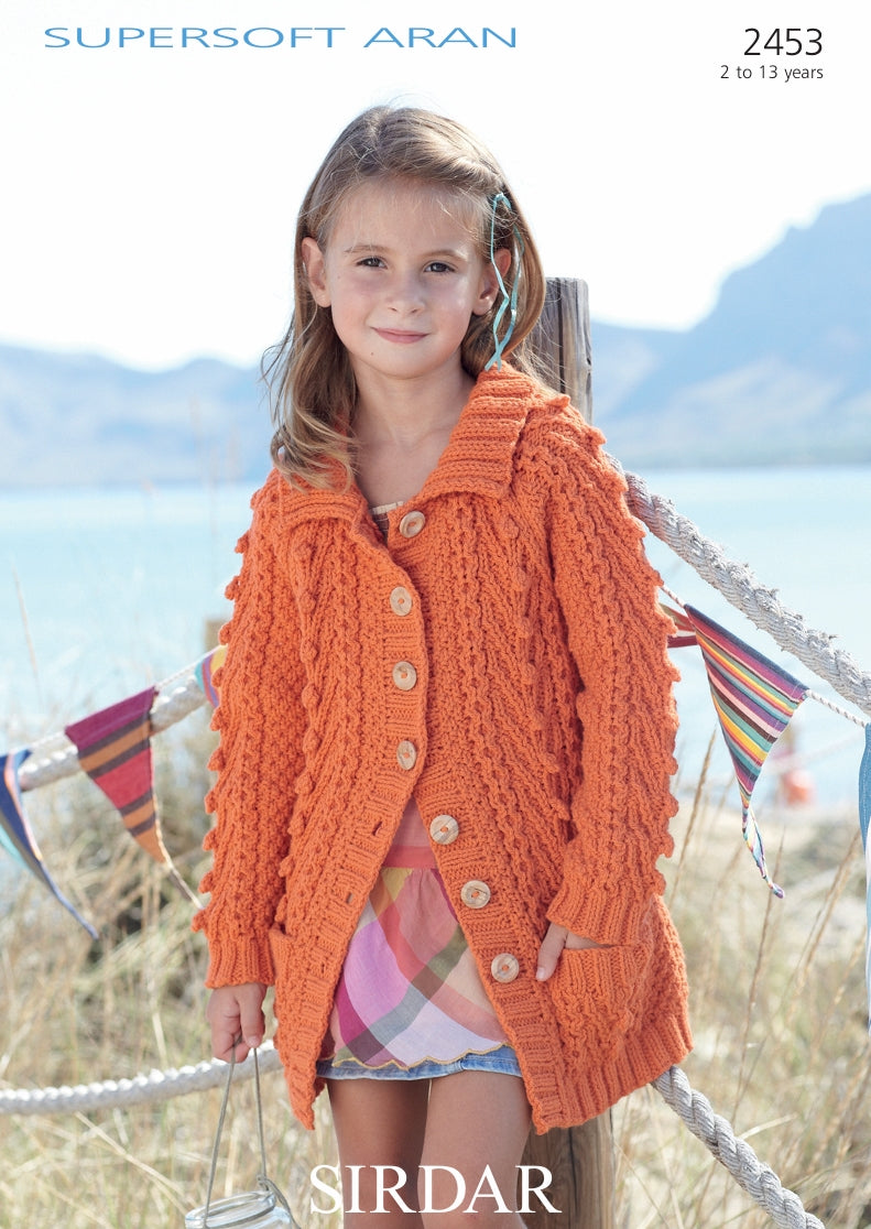 Sirdar Jacket/Cardigan Knitting Pattern in Supersoft Aran 2453P PDF DOWNLOAD