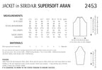 Sirdar Jacket/Cardigan Knitting Pattern in Supersoft Aran 2453P PDF DOWNLOAD