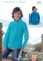 Sirdar Sweaters Knitting Pattern in Supersoft Aran 2454P PDF DOWNLOAD