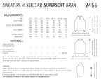 Sirdar Sweaters Knitting Pattern in Supersoft Aran 2455P PDF DOWNLOAD