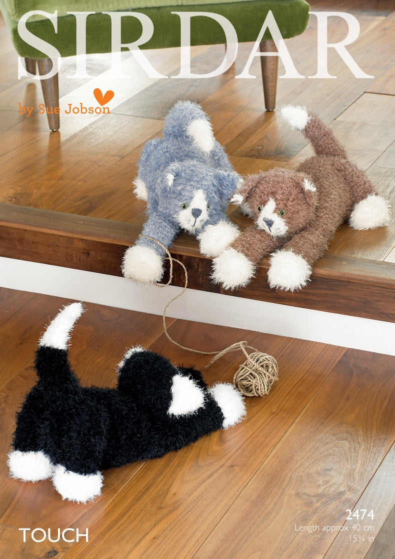 Sirdar Cats Knitting Pattern in Touch Chunky 2474P PDF DOWNLOAD