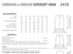 Sirdar Cardigans Knitting Pattern in Supersoft Aran 2478P PDF DOWNLOAD