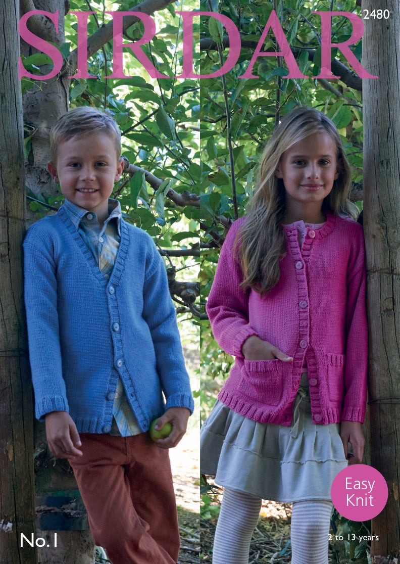 Sirdar Cardigans Knitting Pattern in Sirdar No.1 DK 2480P PDF DOWNLOAD