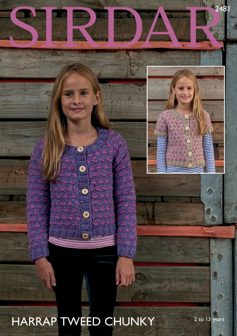 Sirdar Cardigans Knitting Pattern in Sirdar Harrap Tweed Chunky 2481P PDF DOWNLOAD