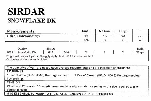 Sirdar Chicks Knitting Pattern in Snowflake DK 3024P PDF DOWNLOAD
