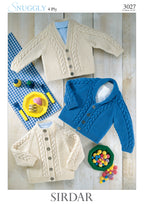 Sirdar Jackets/Cardigans Knitting Pattern in Snuggly 4ply 3027P PDF DOWNLOAD