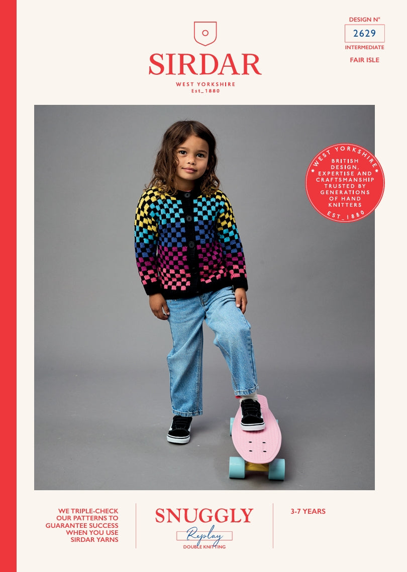 Sirdar Cardigan Knitting Pattern in Snuggly Replay DK 2629P PDF DOWNLOAD