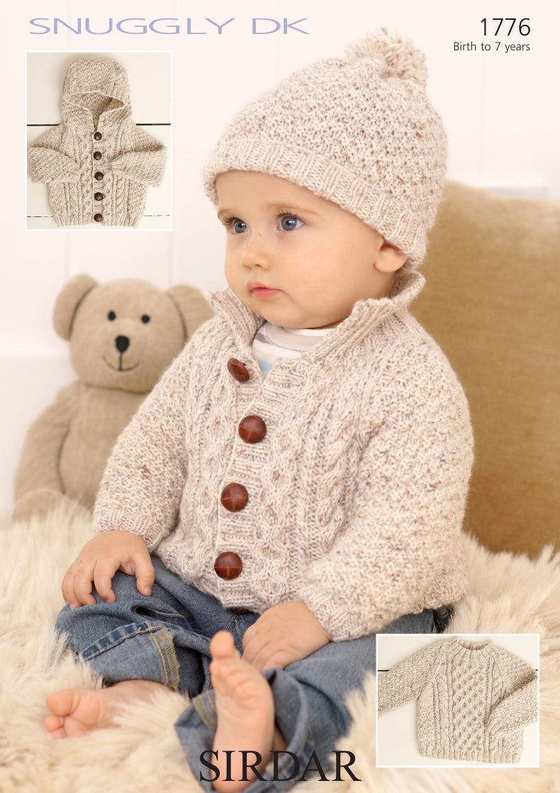 Sirdar Sweater, Jackets and Hat Knitting Pattern in Snuggly DK 1776P PDF DOWNLOAD