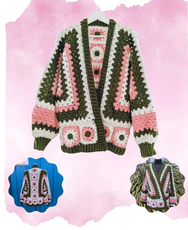 TWF Blossom and Bramble Hexi Cardigan Crochet Pattern in Bargain Stash DK TWF409P PDF DOWNLOAD