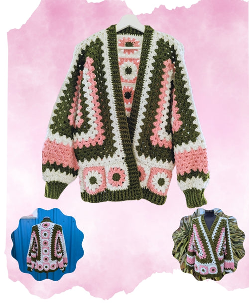TWF Blossom and Bramble Hexi Cardigan Crochet Pattern in Bargain Stash DK TWF409P PDF DOWNLOAD