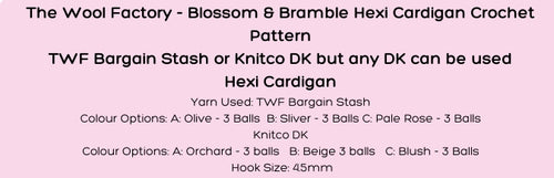 TWF Blossom and Bramble Hexi Cardigan Crochet Pattern in Bargain Stash DK TWF409P PDF DOWNLOAD