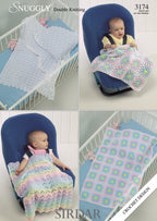 Sirdar Blankets and Shawls Knitting Pattern in Snuggly DK 3174P PDF DOWNLOAD