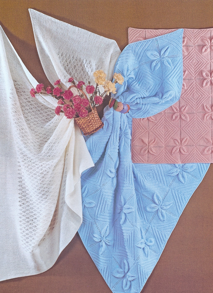 Sirdar Pram Covers and Shawl Knitting Pattern in Snuggly 4ply 3266P PDF DOWNLOAD