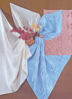 Sirdar Pram Covers and Shawl Knitting Pattern in Snuggly 4ply 3266P PDF DOWNLOAD