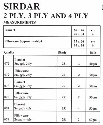 Sirdar Blankets and Pillowcases Crochet Pattern in Snuggly 2ply, 3ply and 4ply 3761P PDF DOWNLOAD
