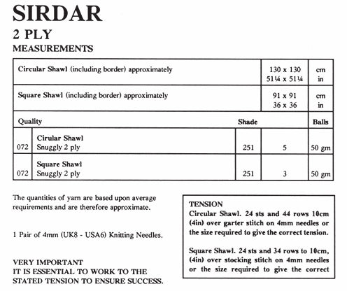 Sirdar Shawls Knitting Pattern in Snuggly 2ply 3851P PDF DOWNLOAD