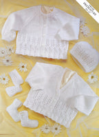 Sirdar Cardigans, Hat, Mittens and Bootees Knitting Pattern in Snuggly 4ply 3930P PDF DOWNLOAD