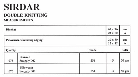 Sirdar Blanket and Pillowcase Knitting Pattern in Snuggly DK 3806P PDF DOWNLOAD