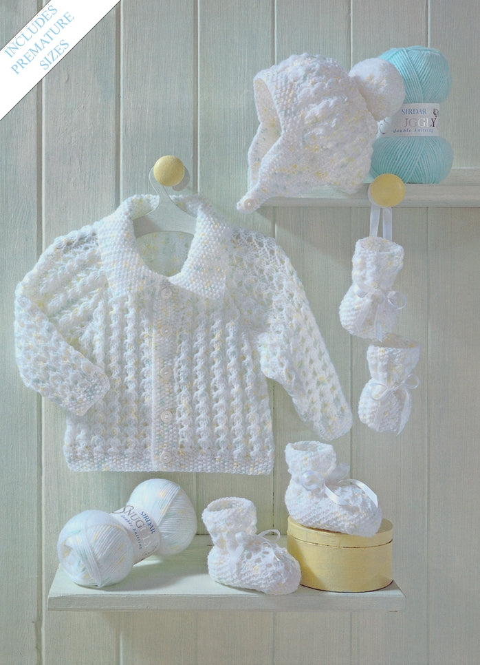 Sirdar Jackets, Hat, Bootees and Mittens Knitting Pattern in Snuggly DK 3949P PDF DOWNLOAD