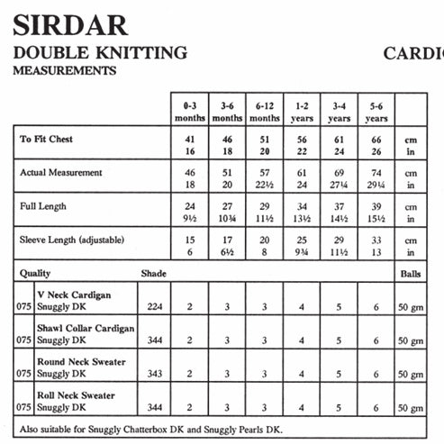 Sirdar Cardigans and Sweaters Knitting Pattern in Snuggly DK 3957P PDF DOWNLOAD