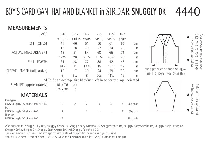 Sirdar Cardigan, Hat and Blanket Knitting Pattern in Snuggly DK 4440P PDF DOWNLOAD