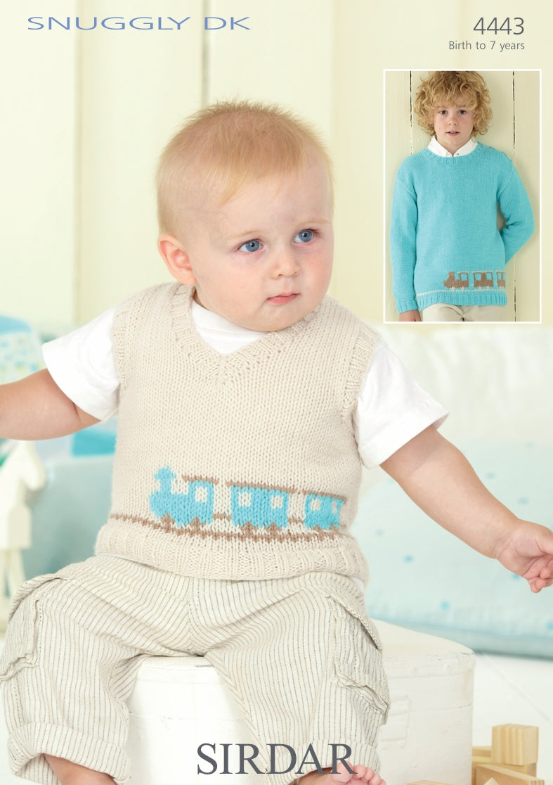 Sirdar Train Tak and Sweater Knitting Pattern in Snuggly DK 4443P PDF DOWNLOAD